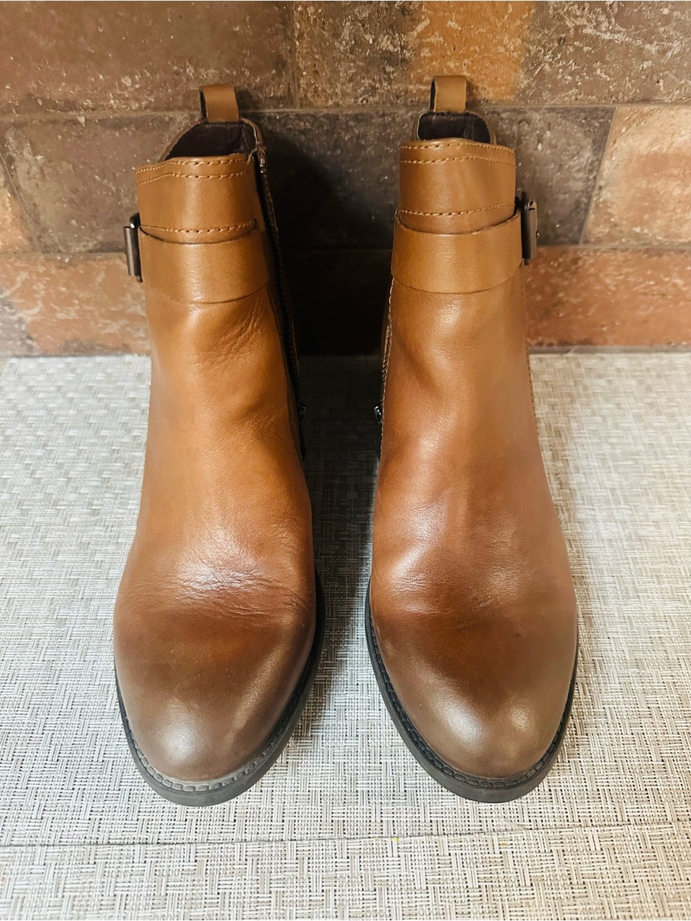 Vince Camuto Cognac Leather Chukka Boots
